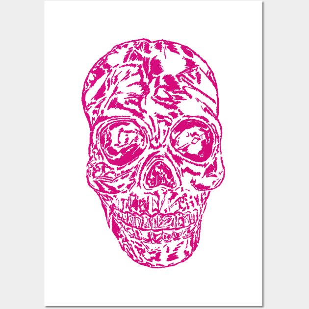 Pink Skull Wall Art by MMArt